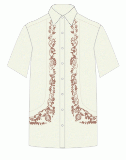 Men's Barong Cream Ramie Linen blend 100685 Cream
